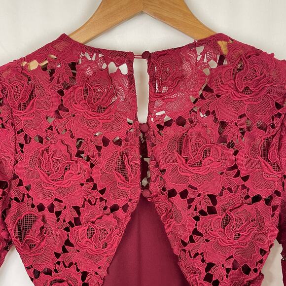 Lovers + Friends Women's Peony Romper 3" Inseam Burgandy Wine Red Size S - Picture 7 of 9